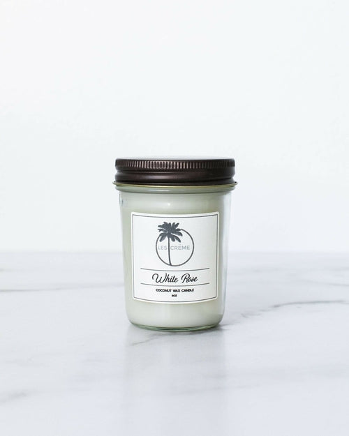 AuraNest Bloom — White Rose Coconut Wax Candle, Floral Scent