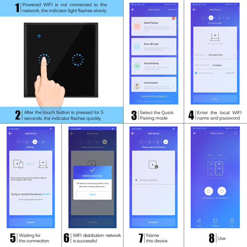 NestIQ Touch — Smart Wall Switch EU, WiFi Touch Panel