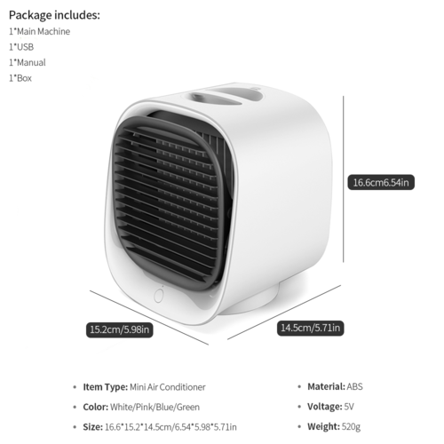 BreezNest Mini — Portable USB Air Cooler Fan, Desktop AC