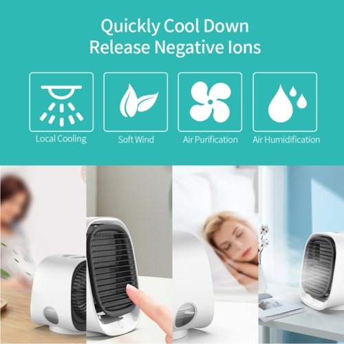 BreezNest Mini — Portable USB Air Cooler Fan, Desktop AC